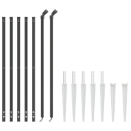 Vidaxl clôture en treillis métallique et ancrage anthracite 1x10 m 154241_1