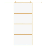Vidaxl porte coulissante doré 90x205 cm verre esg clair et aluminium 155179_1