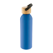 Bouteille en aluminium - 600 ml - Couvercle en bambou - Couleur bleu_1