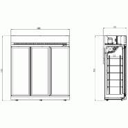 Congélateur 3 portes en verre noir ins-1530f bl l1880 négative 7455.2435 COMBISTEEL_1