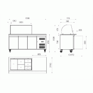 Table refrigérée 465 L 3 portes + Saladette ouverte Série star GN 1/1 AFI_1