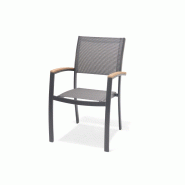 Fauteuil de jardin fixe essence 61,5x58x92,3cm – MTF – aluminium et teck – 2nab3128_1
