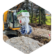 Fraise à tambour de terrassement pour réseaux secs et humides, tranchées verticales et horizontales :