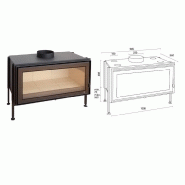 Pack insert large vision C-1000 - 14kW - kit ventilation inclus - cadre 4 côtés verre - double combustion_1