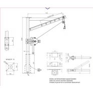 Potence de levage - Haacon France - charge admissible 150 kg - flèche réglable 275 à 775 mm - zinguée_1