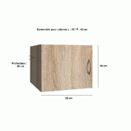 Surmeuble colonne de rangement Lund - chêne naturel - 50x40 cm - profondeur 40 cm_1