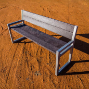 Banc public en matériau recyclé avec dossier  - banc barcelone_1