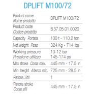 Dplift M100/72 - Crics pour applications minières et industrielles - Dino Paoli - Capacité 100T - Poids 324 kg_1