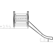 Toboggan avec plate-forme 0.45/1.2m - Réf 8066791 - Hags_1