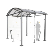 Abri fumeurs Voûte Large - Réf : 529520.Gpro - Profondeur 3m - Structure en acier et aluminium_1