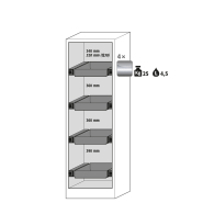 Armoire de sécurité Q-PEGASUS-90 modèle Q90.195.060.WDACR - Réf 30075-048-34381 - Type 90 avec portes automatiques et certification NF EN 14470-1_1