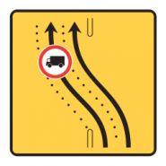 Panneau voirie temporaire KD8 ex2 - Changement de chaussée ou de trajectoire sur deux voies - Panneau de signalisation temporaire pour déviation_1