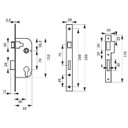 Serrure à encastrer pour porte d'entrée - Z/BR - 3 clés - Acier embouti - Réversible - THIRARD_1