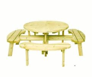 Table pique nique sans dossier GIENS en Sapin du nord Classe IV - Tanalith®E - 42 mm - 8 personnes_1
