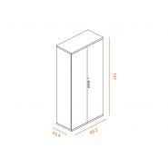 Armoire haute à portes battantes - 4 étagères - 90 x 197 cm - Fabrication italienne_1