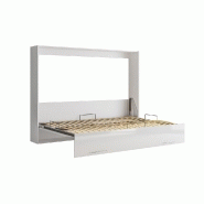 Armoire-lit escamotable VERTIGO - façade blanc brillant - couchage 140x200 cm - design chic et contemporain_1