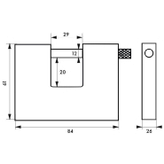Cadenas à clé Land blindé 80 mm - Haute sûreté en acier monobloc avec blindage cémenté - Marque Thirard_1