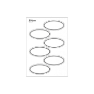 Etiquettes solubles ovales, 18 etiquettes / 3 feuilles