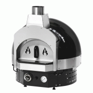 Four à pizza à gaz noir avec support - chambre Ø 600 mm | Ggm_1