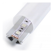 Profilé aluminium rond 2m avec diffuseur opale - Référence PROFALROD_1