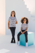 T-shirt rayé enfant - Réf: SM202 - 100% coton - Style unisexe - Marque Skinni Fit_1