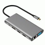 VALUE Station d'accueil USB type C, 2x HDMI (4K60 et 4K30), 1x DP 4K60, 1x VGA, 1x Gb Ethernet, 2x USB C, 2x USB A (3.2 Gen1 et USB 2.0, 1x type C PD_1