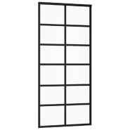 Vidaxl porte coulissante et quincaillerie verre et aluminium 90x205 cm 3081959_1
