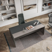 Bureau de Direction E9 - Officity - 165, Noyer américain, Sous-mains anthracite: oui_1