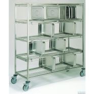 Chariot porte-bacs Gastronorme - Kalidesk - inox - L1670xP620xH1705 - CC023-0072_1