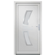 Vidaxl porte d'entrée blanc 108x208 cm pvc 3187930_1