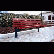 Banc public en bois Orca Ariane - lames en bois exotique et piètement en aluminium_1