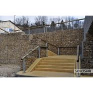 Clôture haute en bois - modèle Madrid - mixte bois/métal - adaptable aux courbes et pentes_1