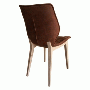 Lot de 2 chaises adele en chene massif naturel et tissu marron vieilli_1