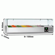 Saladette réfrigérée à poser 7 bacs gn 1/4 - vitrine à ingrédients de 150 cm_1