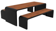 Table Pique-Nique New York - Métal/Compact HPL - Lames en Acier Anticorrosion et Poudré Anti-UV_1