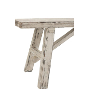 Banc rectangulaire BYZO - Bois blanc délavé - Style bohème - 120 cm x 45 cm x 25 cm_1