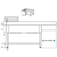 Plonge avec passage lave-vaisselle 1m60_1