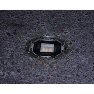 Plot routier solaire - coque aluminium - 3 LED clignotantes - réf : 120005_1