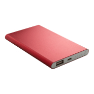 Power bank en aluminium - Batterie 4000 mAh - Câble micro USB inclus - Couleur rouge_1