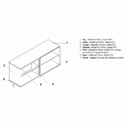 Armoire basse avec porte coulissante - MDD - Wengé, Gris anthracite_1
