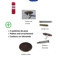 Balise de parking et autres couleurs - Type J - Polyéthylène soufflé - Hauteur 735 mm_1
