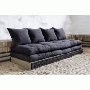 Banquette futon tatami CHICO gris foncé - Couchage 140x200 cm ou 2 x 70x200 cm - Marque KARUP_1