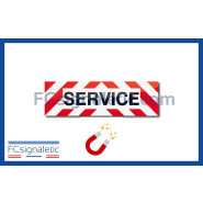 Sérigraphie bandeau magnétique SERVICE 100x30 cm classe A pour véhicule
