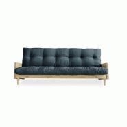 Canapé 3 places convertible Indie - Style scandinave - Futon bleu pétrole - Couchage 130x190 cm - Karup_1