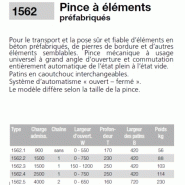 Pinces pour éléments préfabriqués gba eichinger de 0.9 à 4 tonnes.  Référence 1562.1_1