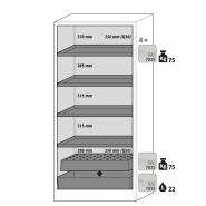 Armoire de sécurité Q-CLASSIC-90 - Modèle Q90.195.090.FU.WDAS - Réf 37585-040-34629 - Type 90 pour substances dangereuses inflammables_1