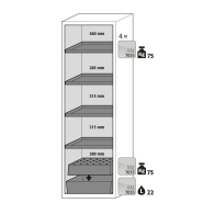 Armoire de sécurité S-CLASSIC-90 modèle S90.196.060.WDASR - Réf 30230-002-34388 - Type 90 pour substances inflammables selon NF EN 14470-1_1