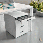 Caisson mobile 3 tiroirs  + 1 plumier  - QUADRIFOGLIO - Blanc_1