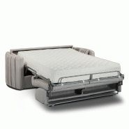 Canapé lit express Capri - Couchage 160 cm - Sommier à lattes - Matelas 16 cm - Accoudoirs stylisés - Velours gris clair_1