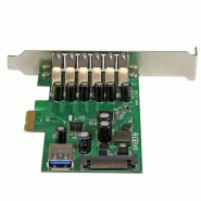 Carte contrôleur PCI Express à  7 ports USB 3.0 - 6 externes 1 interne - Adaptateur PCIe avec aliment_1